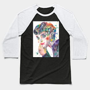 AUDREY HEPBURN watercolor portrait .8 Baseball T-Shirt